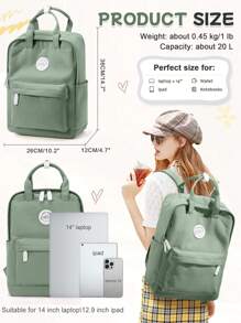 Mochila Escolar Infantil, Mochila de Computador de Lazer Adequada para Notebook de 14 Polegadas/Tablet de 12,9 Polegadas, Mochila Escolar de 20L Simplicidade para Adolescentes, Mochilas para Laptop Leves com Compartimento para Laptop, Mochila de Mão com Vários Bolsos, Múltiplas Cores Disponíveis, Bolsa de 10*5*15 Polegadas
