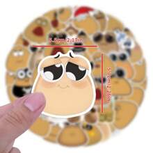 55 pezzi Adesivi del mio animale domestico alieno Pou, adesivi estetici vinilici per scrapbooking, diario, computer portatile, paraurti, skateboard, borraccia, computer, telefono, cartone animato, casco, auto