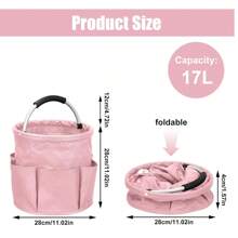 17L Cleaning Caddy With Handle, Cleaning Supplies Caddy Foldable Cleaning Caddy Cleaning Product Organizer, Portable Cleaning Bucket Organizer For Storing Towels