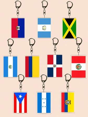 1/6pcs Acrylic Flag Keychain, Casual Central America; South And North America Flag Bag Charm, El Salvador; Guatemala; Dominica; Jamaica; Haiti; Colombia, Fan Souvenirs, Car Backpack Pendant School Letter Car Accessories Cute Goth Y2k Halloween Accessories Teachers Day Christmas Gift Ideas Bag Accessories Lanyards With Id Holder Car Accessories Bag Charms Car Accessories Friend Sister