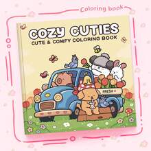 [Handmade Essential] Cozy Cuties Healing Painting & Coloring Book, Beginner-Friendly Tracing, Stress Relief Doodle, Simple & Large Relaxing Designs, Cute Character, Thick & Non-Transparent, Suitable For Stationery, School Supplies, Great Gift For Girls, Valentine's Day, New Year - COZY CUTIES - View 8