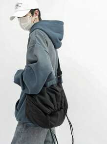 1 szt. Nowa minimalistyczna torba ze ściągaczem - męska torba na ramię w jednolitym kolorze - torebka w stylu retro - torba typu cross-body dla studenta college'u dla mężczyzn