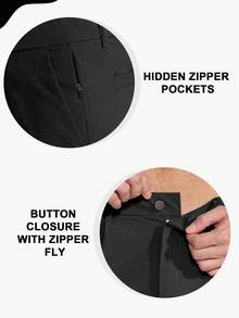 2 Piece Set Men's Golf Dress Pants 31" Lightweight Straight Fit Stretch Casual Work Pants Quick Dry Breathable Waterproof With 5 Pockets - đen-đen - Xem 4