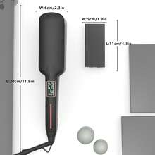 1 pieza Plancha de pelo profesional con placa cerámica ancha y pantalla LCD