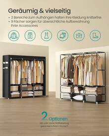 SONGMICS Bedroom Armoires - Black - View 3
