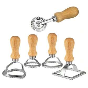 Flower Heart Baking Tool Set Pastry Pasta Ravioli Mold Crimper Maker Cutter Wheel For Home And Kitchen Use