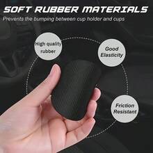 2 Bộ Đế Lót Ly Ô Tô Họa Tiết Sóng Trăng - Tròn 2,8 Inch Có Khay Đựng Đồ Uống Chống Trượt Bằng Cao Su Tự Nhiên, Phụ Kiện Ô Tô Gia Đình Bền Bỉ, Phù Hợp Cho Cả Nam Và Nữ, Có Thể Giặt Được, Mỗi Chiếc Nặng 15 Gam - Nhiều màu - Xem 3