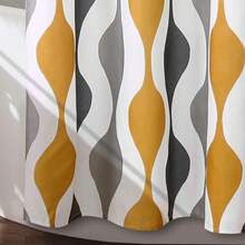 Mid Geo Shower Curtain, 72 X 72, Gold & Gray, Bathroom Decor - 金灰色 - 查看 8