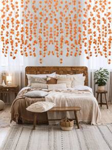 Artificial Eucalyptus Fall Garland,Faux Eucalyptus Leaves Hanging Plants Greenery Orange Leave Vines Table Runner Ivy Backdrop Decor Indoor Outdoor Thanksgiving Party Garden Autumn Decor Home Kitchen Garden Office Wedding Wall Decor
