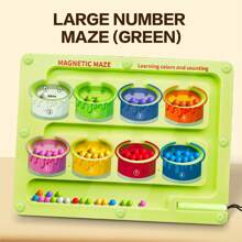 Un juguete tablero con laberinto de conteo de imanes de colores que desarrolla la motricidad fina y el control del lápiz, un juguete educativo Montessori con laberinto magnético de colores y números, un regalo ideal para niños