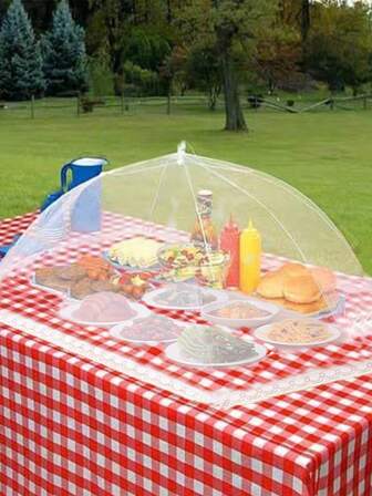 1pc Large-Size Foldable Food Cover - Insect & Fly Proof Breathable Mesh, Reusable & Easy To Clean - Ideal For Kitchen, Outdoor Camping, Picnics, Barbecues, Parties, Feasts - Keeps Food Fresh & Protected