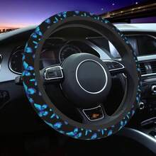 New Blue Butterfly Steering Wheel Cover 15 Inch For Women Men, Neoprene Anti-Slip Cute Car Steering Wheel Grip Wrap Car Accri Protective Case Cover For Vehicle Truck SUV - 藍色蝴蝶均碼 - 查看 1