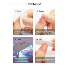 Cured Gel Nail Strips (N Pixie Dust) - Nude, Glitter, Works With Any UV/LED Lamps, Salon-Quality, Long Lasting, Easy To Apply & Remove - Includes 2 Prep Pads, Nail File & Wooden Stick - N Nudist - View 6