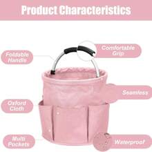 17L Cleaning Caddy With Handle, Cleaning Supplies Caddy Foldable Cleaning Caddy Cleaning Product Organizer, Portable Cleaning Bucket Organizer For Storing Towels
