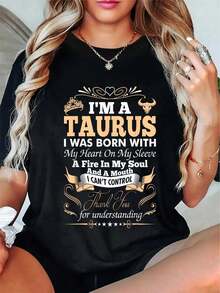 Fashion Tshirt Im A Taurus I Was Born With My Heart On My Sleeve T Shirt - màu đen - Xem 1