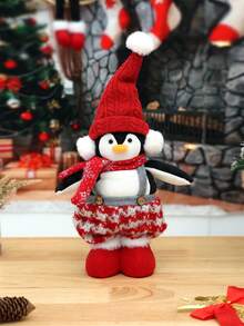 1 pieza Adorno de Pingüino para Regalo de Navidad, con patas retráctiles, lindos Decoraciones Navideñas, Decoraciones para Fiesta de Año Nuevo 2025, Decoraciones de Mesa Navideñas, Decoraciones de Árbol de Navidad, Regalos de Navidad para Parejas, Navidad