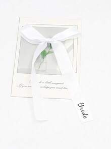 2/5/10Pcs Custom Bow Ribbon, Customized With 2 Pieces Of Text, Personalized Wine Glass Ribbon, Can Be Used As A Wedding Label For Champagne And Wine Glass Decoration, Gift Packaging Decoration Ribbon, Multiple Colors To Choose From, Suitable For Weddings, Birthdays, Eid Al Adha, Mother'S Day Gifts, Party Gifts, Tie Flowers - Multicolor - View 7