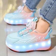 LED Light Up Roller Shoes, Removable Wheels, Leisure Sports Shoes, Quick Skating, Brakes, Ideal Gift For Boys And Girls