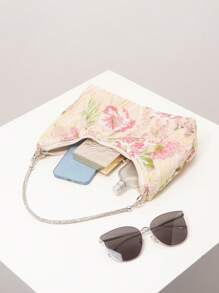 女士优雅彩色亮片单肩包、花卉包、新娘派对包、亮片包、舞会包、舞会配饰、高档风格手提包、婚礼用品、优雅女士包（图案随机） - 彩色 - 查看 6