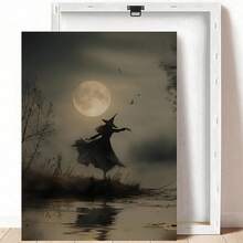 1 件复古万圣节女巫艺术海报，黑暗学院恐怖女巫帆布画，防水帆布墙艺术，艺术墙画，可作为礼物，可作为客厅、卧室、浴室、办公室、走廊、厨房装饰、房间装饰、家居装饰的装饰品（可选框架） - 彩色 - 查看 14
