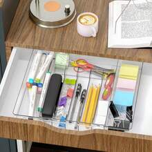 Silverware Drawer Organizer Expandable Utensil Cutlery Holder Adjustable Plastic Tray For ForksSpoons Or Knives With Knife Blocks Kitchen Storage Solution ClearW10 - Clear - View 6