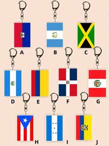 1/6个亚克力旗帜钥匙扣，休闲中美洲；南美洲和北美洲旗帜包饰，萨尔瓦多；危地马拉；多米尼加；牙买加；海地；哥伦比亚，粉丝纪念品，汽车背包挂件，学校字母汽车配件，可爱哥特Y2K万圣节配件，教师节圣诞节礼物创意，包包配件，带证件夹的挂绳，汽车配件，包饰，汽车配件，朋友姐妹 - 彩色 - 查看 12