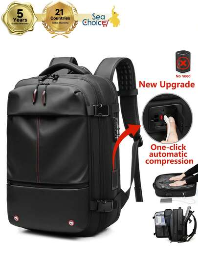 Sea Choice Vacpack Backpack One-Click Automatic Compression Backpack TSA Lock Laptop Backpack Water-Resistant Space Saver Backpack New Upgraded Version