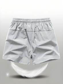 1 件冰丝短裤，男友风男/女男友风男士运动健身训练慢跑跑步短裤，户外沙滩裤 - 米色 - 查看 3