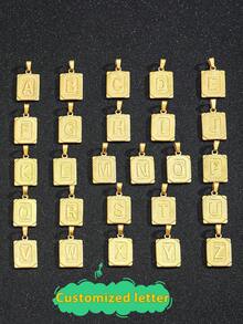 1 pieza Collar con colgante de letra inicial de moda A-Z, collar personalizado con nombre de alfabeto, adecuado para la vida diaria de los niños, festivales, joyería, bodas, accesorios de regalo para fiestas - Multicolor - Ver 6