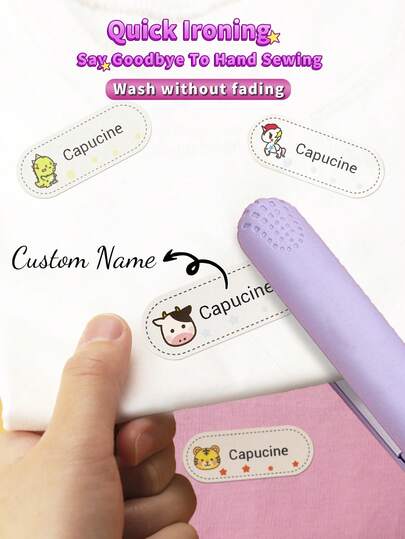 Customizable Name Stickers For -Requiring Iron-Name Labels. Ideal For Kindergarten, Daycare, And School. Can Be Ironed Or Sewn. Suitable For Labeling Towels, Quilts, Clothes, And School Bags. Washable And Colorfast School Supplies, Back To School