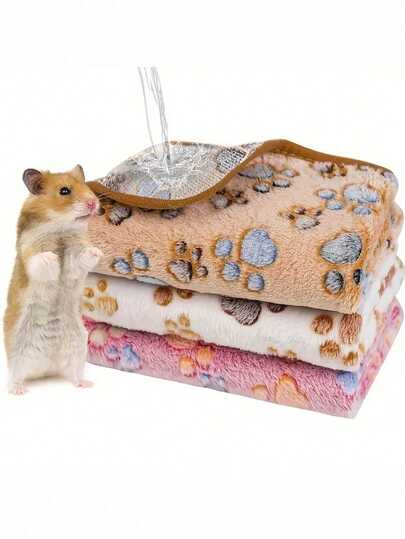 3pcs Waterproof Small Pet Blanket, Washable Guinea Pig Fleece Cage Liner, Highly Absorbent And Soft Bedding Mat, Suitable For Hamster Cage, Hamster Supplies, Lap Blanket, Cat Supplies, Dog Supplies, Pet Supplies