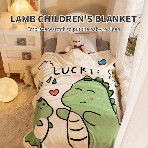 1 Stück Cartoon Dinosaurier Muster Decke Sommer Nickerchen Baby Decke Weiche und bequeme Stoff Klimaanlage Quilt 100*104 cm
