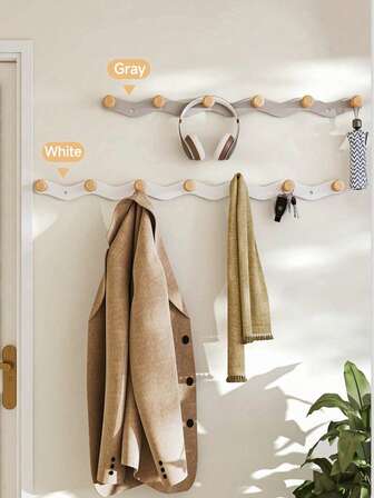 1pc Wall-Mounted Drill Hook Hanger, Multi-Functional Bathroom Hanger, Door Back Hook, Aluminum Alloy Bathrobe Hook, Key Hanger, Kitchen And Bathroom Storage Rack