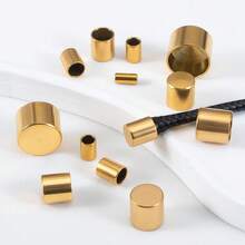 20 Buah Gesper Tali Kulit Gantung Stainless Steel, Tutup Ujung Datar Berlapis Emas, Cocok untuk Aksesoris Pembuatan Kalung, Gelang, dan Perhiasan DIY - gesper tali - View 4