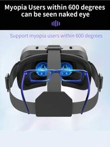 AyeBeau VR Glasses Virtual Reality Headset Viar Devices Helmet 3D Lenses Smart Goggles For Smartphones Phone Mobile Game Accessories, For 4.7-7.0 Inch Phones, With Black Remote Control