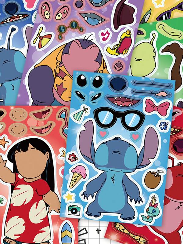 Disney 8pcs Disney Star Baby Puzzle Stickers For Laptops, Bumpers, Skateboards, Water Bottles, Computers, Cell Phone Cases And School Decorations, Decorative Stickers Scratch Resistant For Various Occasions Room Decor Home Decor Wall Decor Personalized Wall Stickers