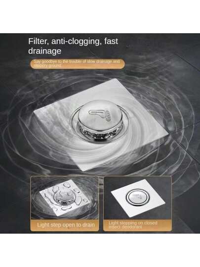 Step On Floor Drain, Step On Floor Drain Deodorizer, Press Type Bouncing Core, Universal Sewer Anti Backflow Odor Device