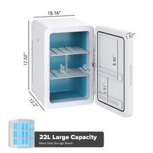 Advwin 22L Mini Fridge For Bedroom, 12v DC Portable Cooler & Warmer, Mini Refrigerator With Glass Front, For Car Office Desk & Dorm Room Food Beverage Skincare Makeup - US A Type Plug(110-127V) - View 8