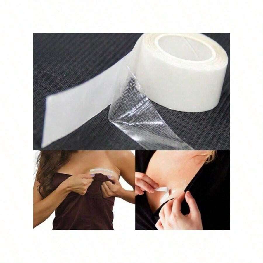 5米/卷 防水衣物胶带，双面隐形人体胶带，胸罩胶带，透明内衣胶带，适合夏季、海滩、旅行 - 米色 - 查看 1