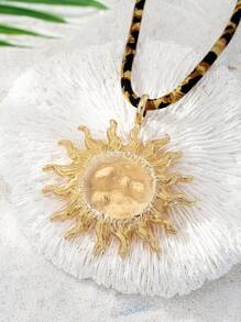 1 pièce Collier de plage d'été Pendentif Soleil Rayonnant Collier à Cordon Vie Marine Crabe Homard Poisson Colliers Style Vacances Bohème Bijoux pour Femmes