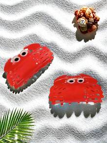 1pc动物海洋元素可爱萌系派对街头亚克力发夹抓夹发爪通勤百搭春夏秋冬9cm大号螃蟹抓夹可爱海洋系列发夹热带风情发夹时尚发饰花爪夹优雅发夹