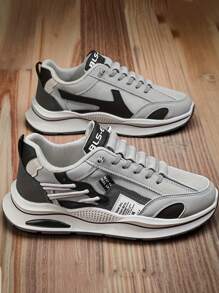 Chaussures de sport à lacets antichocs et antidérapantes pour hommes, design de marque, durables et confortables pour la course en extérieur, l'entraînement et la salle de sport, convient aux sports casual