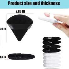 8 Pcs Cotton Powder Puff Face, Triangle Super Soft Both Dry And Wet Makeup Setting Puff,For Concealer/Loose Powder/Body Powder/Foundation/Blush Makeup Sponge Set (Black+White) - Black - View 5