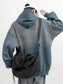 1 szt. Nowa minimalistyczna torba ze ściągaczem - męska torba na ramię w jednolitym kolorze - torebka w stylu retro - torba typu cross-body dla studenta college'u dla mężczyzn