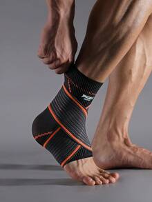 JINGBA SUPPORT 1 件弹性透气男女通用脚踝支撑袖带可调节绑带，适用于跑步、篮球、瑜伽、男女脚链、健身房配件