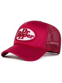 1pc Unisex Niche Design Embroidery Mesh Trucker Hat, High Quality, Large Brim, Sun Protection, Suitable For Spring/Summer, Holidays, Gatherings, Family Gifts - Multicolor - View 7