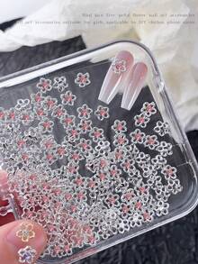 春夏花朵指甲饰金银闪亮白紫水钻美甲装饰 10 件 3D 合金 DIY 指甲宝石礼物，适合女孩手机壳、鞋子衣服包包工艺品美甲用品 - 彩色 - 查看 14