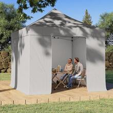 10x10 Pop Up Canopy Tent With 4 Removable Sidewalls, Heavy Duty Easy Up Canopy With 4 Sandbags For Weight, 100% Waterproof Winter Canopys Outdoor,1 Person Easy Set Up, Portable Roller Bag - 3White-without fence - View 6