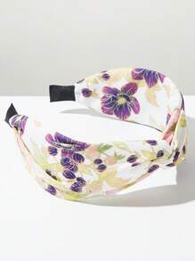 1 Stück Retro Mehrfarbig Blumenmuster Boho Stil breiter Haarreif, Damen Sommer Strand Haarschmuck, Sommer Urlaub, Strand Accessoires, Haraccessoires
