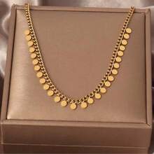 1 件 18k 镀不锈钢流苏项链，时尚女士珠宝 - 彩色 - 查看 1